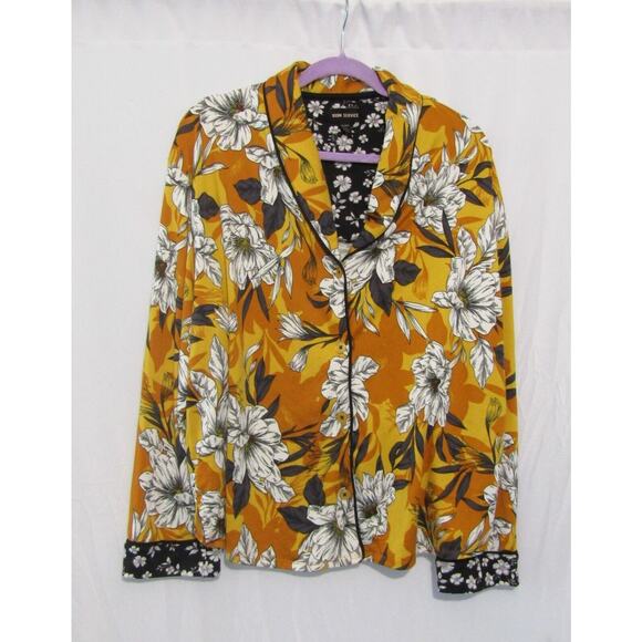Room Service Yellow Floral Pajama Top Women’s Size 2XL New - Picture 1 of 3